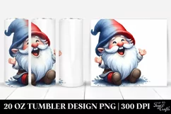 Washed Watercolor Retro Excited Gnome | 20 oz Tumbler Product Image 1