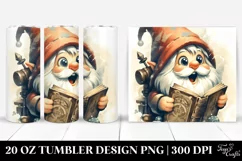 Washed Watercolor Retro Excited Gnome | 20 oz Tumbler Product Image 1