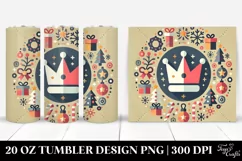 Colorful Flat Crown Design 20 Oz Tumbler Product Image 1