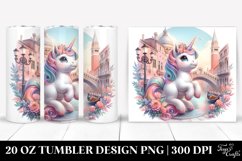 Colorful Baby Unicorn in Italian Street. 20 Oz Tumbler Product Image 1