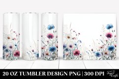 Frame Watercolor Wild Flowers | 20 Oz Tumbler Product Image 1