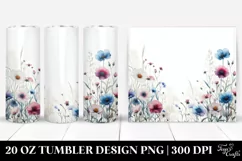 Frame Watercolor Wild Flowers | 20 Oz Tumbler Product Image 1