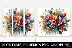 Colorful Bouquet Gold Foil Tumbler Product Image 1