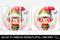 Goofy Elf with Santa Hat Clipart 20 Oz Tumbler Product Image 1