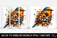 Abstract Vibrant Bird Sunflower Tumbler | 20 oz Tumbler Product Image 1
