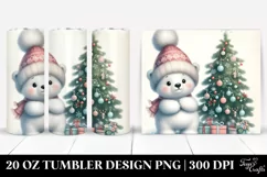 Cute Polar Bear with Christmas Tree 20 Oz Tumbler Product Image 1