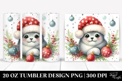 Cute Seal Wrapped in Ornaments Clipart Product Image 1
