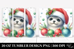 Cute Seal Wrapped in Ornaments Clipart Product Image 1