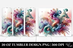 Glossy Snapdragon Watercolor Splash 20 Oz Tumbler Product Image 1