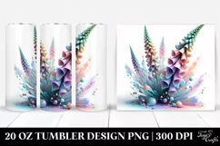 Glossy Foxglove Watercolor Splash 20 Oz Tumbler Product Image 1