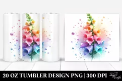 Abstract Shiny Foxglove, Transparent 20 Oz Tumbler Product Image 1
