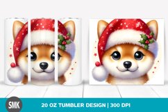 Cute Baby Shiba Inu Santa Hat Tumbler Product Image 1