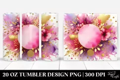 Colorful Magenta Watercolor Background with Golden Foil | 20 Product Image 1