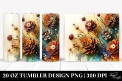 Abstract Stained Ranunculus Design | 20 Oz Tumbler Product Image 1