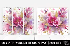 Colorful Magenta Watercolor Background with Golden Foil | 20 Product Image 1