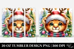 Christmas Lion with Reindeer Horns PNG Product Image 1