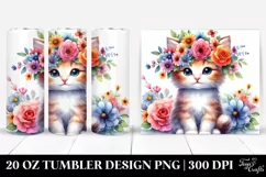 Colorful Kitten Cartoon | 20 oz Tumbler Product Image 1