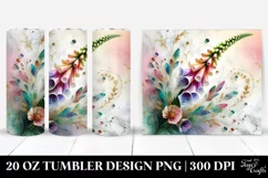 20 Oz Tumbler Sublimation | Colorful Foxglove Marble Product Image 1