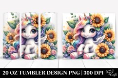 Cute Baby Unicorn Sunflower | 20 oz Tumbler Product Image 1