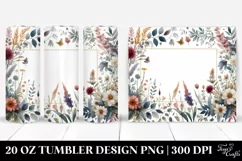 Frame Watercolor Wild Flowers | 20 Oz Tumbler Product Image 1