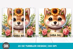 Watercolor Shiba Inu Baby Sunflower | 20 oz Tumbler Product Image 1
