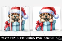 Mastiff with Santa Hat, High-Res PNG Product Image 1