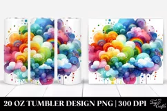 Colorful Watercolor Cloud Design | 20 Oz Tumbler Product Image 1