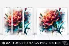 20 Oz Tumbler Sublimation | Abstract Shiny Rose Watercolor Product Image 1