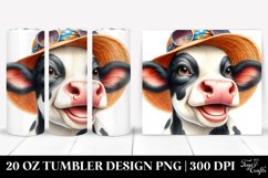 Cow Portrait Sun Hat Big Eyes | 20 Oz Tumbler Product Image 1