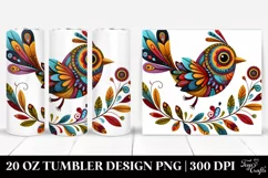 Colorful Whimsical Bird Design | 20 Oz Tumbler Product Image 1