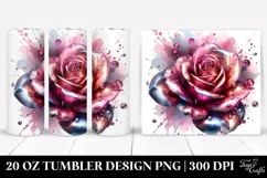 20 Oz Tumbler Sublimation | Abstract Glossy Shiny Flower Product Image 1