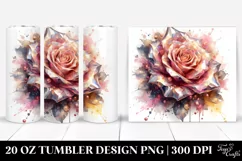 20 Oz Tumbler Sublimation | Glossy Shiny Abstract Rose Art Product Image 1