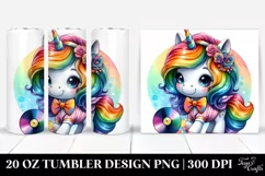 Vibrant Watercolor Unicorn | 20 oz Tumbler Product Image 1