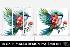 Vibrant Abstract Bird. 20 Oz Tumbler Design Product Image 1