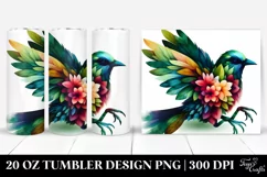 Vibrant Abstract Bird. 20 Oz Tumbler Design Product Image 1