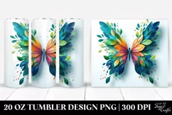 Abstract Vibrant Butterfly. 20 Oz Tumbler Design Product Image 1