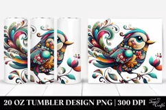 Whimsical Colorful Bird 20 Oz Tumbler Product Image 1