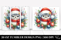 Seal Wrapped in Christmas Ornaments Clipart Product Image 1