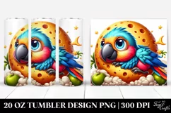 Baby Macaw Napping on Moon, Transparent 20 Oz Tumbler Product Image 1
