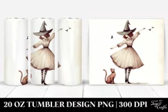 Vintage Dancing Witch with Cat | 20 oz Tumbler Product Image 1