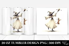 Vintage Dancing Witch with Cat | 20 oz Tumbler Product Image 1