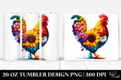 Abstract Vibrant Chicken Sunflower Tumbler | 20 oz Tumbler Product Image 1