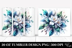 20 Oz Tumbler Sublimation | Glossy Jasmine Watercolor Product Image 1