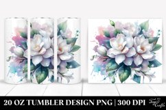 20 Oz Tumbler Sublimation | Colorful Jasmine Watercolor Product Image 1