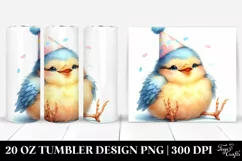 Cute Baby Bird Party Hat Tumbler Product Image 1