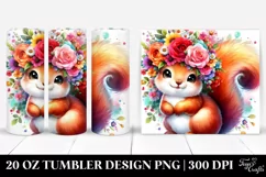 Vibrant Squirrel Flower Crown | 20 oz Tumbler Product Image 1
