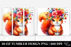 Vibrant Squirrel Flower Crown | 20 oz Tumbler Product Image 1