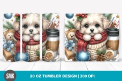 Watercolor Bichpoo Baby Winter Ornaments | 20 oz Tumbler Product Image 1