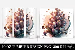 20 Oz Tumbler Sublimation | Abstract Shiny Hyacinth Print Product Image 1
