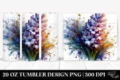20 Oz Tumbler Sublimation | Shiny Hyacinth Watercolor Product Image 1